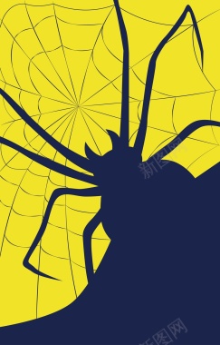 黄色蜘蛛网背景矢量图背景