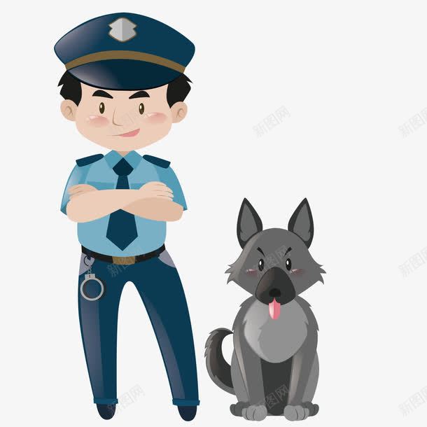 警车叔叔png免抠素材_88icon https://88icon.com 五一节 军犬 劳动节 搜救犬 警犬