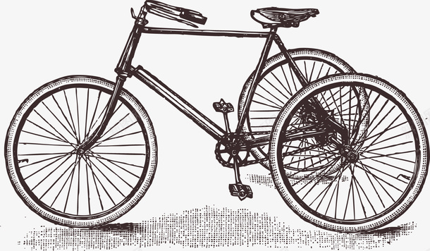 老式素描复古自行车png免抠素材_88icon https://88icon.com PNG 三轮自行车 复古 手绘 素描 老式 黑色