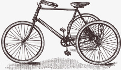 老式素描复古自行车素材