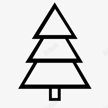几何线条背景圣诞树简图图标图标