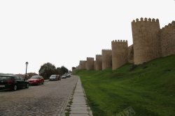 古城墙景区阿维拉著名古城墙高清图片
