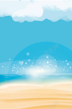 夏季海滩海报背景矢量图背景