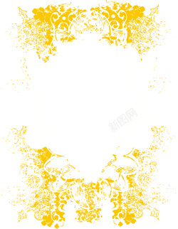 素描骷髅头金色花纹背景图矢量图背景