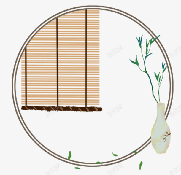 手绘元素古风边框带花瓶的小窗子png免抠素材_88icon https://88icon.com 古风 小窗子 手绘 边框