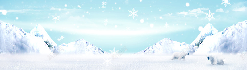 美丽雪景淘宝背景摄影图片