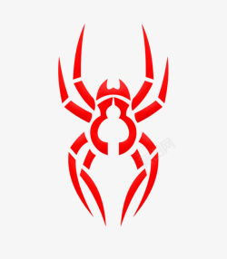 红色蜘蛛手绘简图素材