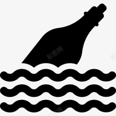 瓶消息在一瓶水上图标图标