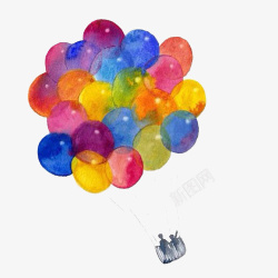 彩色气球手绘画片素材