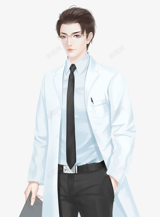 手绘帅气英俊医生png免抠素材_88icon https://88icon.com 俊美 医生 帅气 英俊