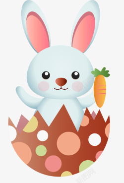 胡萝卜小白兔矢量图素材