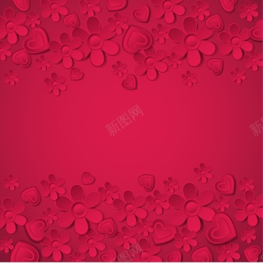 玫红花朵质感背景矢量图背景