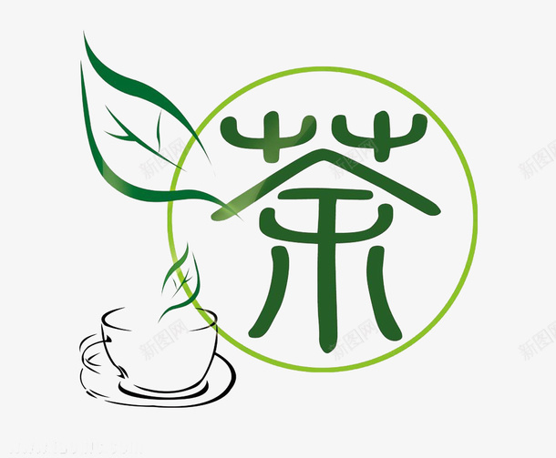 绿色简笔画茶psd免抠素材_88icon https://88icon.com 简笔画 简约 绿色 茶