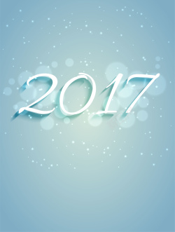 艺术冷色调欧式2017新年字体海报矢量背景高清图片