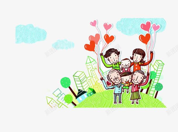 祖孙三代png免抠素材_88icon https://88icon.com 一家人 和谐 子女 父母