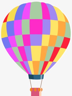 彩色板块热气球素材