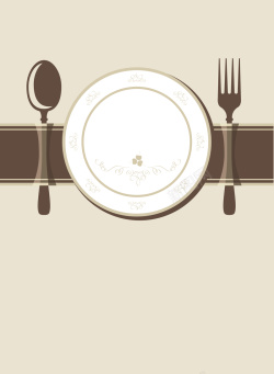 复古刀叉餐饮盘子和刀叉复古背景矢量图高清图片