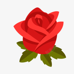 卡通扁平化玫瑰花装饰矢量图素材