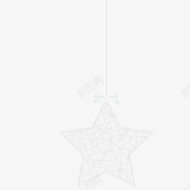 白色圣诞节五角星装饰矢量图背景