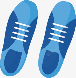 蓝色旅游季运动鞋矢量图素材