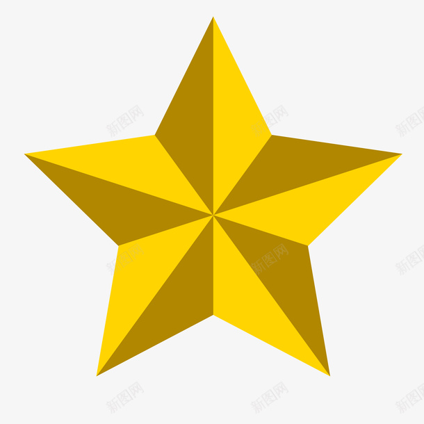 矢量图五角星立体小图标