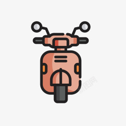 电动摩托卡通电动摩托车矢量图高清图片
