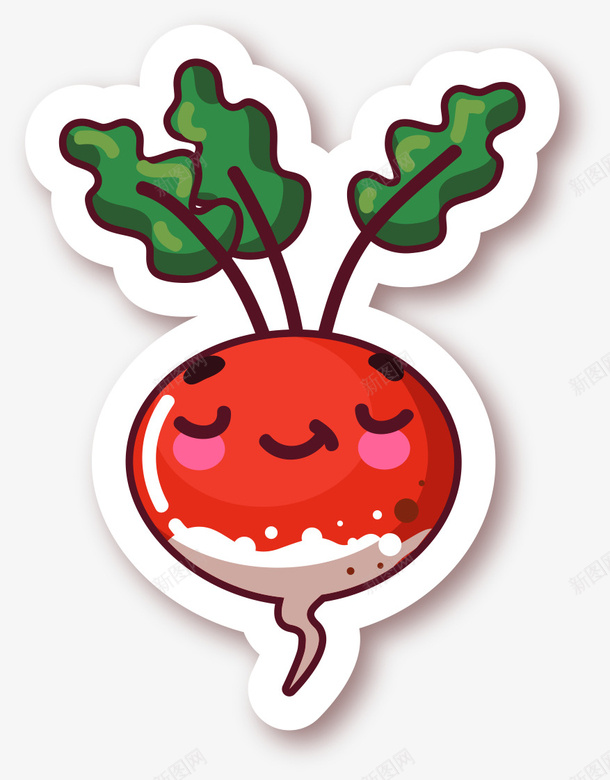 卡通水萝卜png免抠素材_88icon https://88icon.com png图形 png装饰 卡通 彩色 植物 水萝卜 蔬菜 装饰