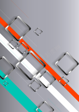 简约科技彩色几何正方形科技封面背景矢量图背景