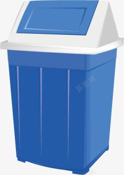 蓝色垃圾桶蓝色垃圾箱高清图片