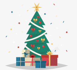 圣诞礼物和圣诞树矢量图素材