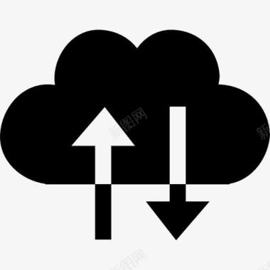 向上箭头云交换符号向上和向下箭头夫妇图标图标
