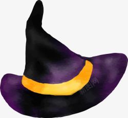 卡通紫色女巫帽素材