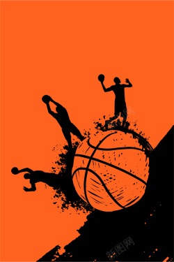 努力的运动员篮球比赛海报背景矢量图高清图片
