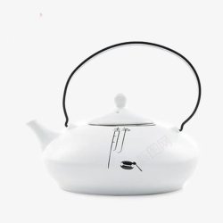 白瓷茶壶白陶瓷大茶壶定窑白提梁壶高清图片
