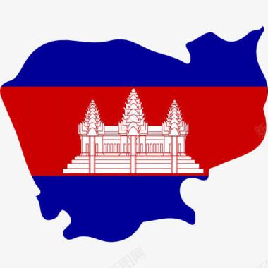 国家柬埔寨的地图图标图标
