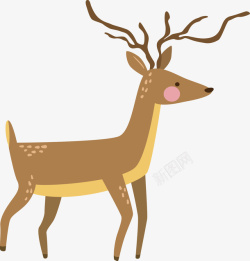 可爱卡通小鹿剪影动物矢量图素材
