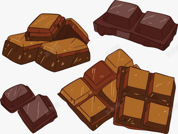 不同口味卡通巧克力矢量图ai免抠素材_88icon https://88icon.com 不同口味 卡通巧克力 巧克力 矢量png 美味巧克力 黑巧克力 矢量图