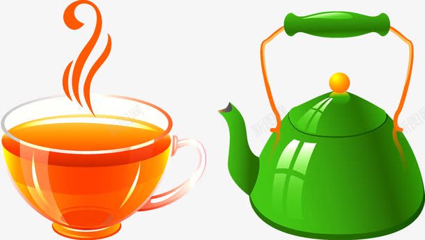 茶杯茶壶png免抠素材_88icon https://88icon.com 水壶 沏茶 泡茶 茶壶 茶杯