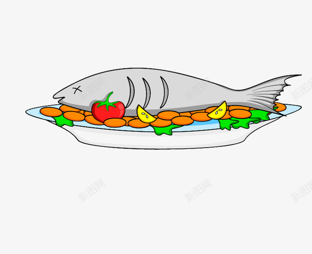 盘子里的鱼png免抠素材_88icon https://88icon.com 卡通 盘子 简图 菜 鱼
