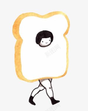 夹着面包的人图标图标