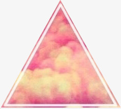 三角形带粉色云素材