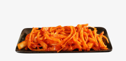 辣度长盘子里的辣萝卜高清图片