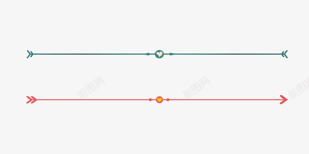 箭形分割线png免抠素材_88icon https://88icon.com 分割线 爱心 箭