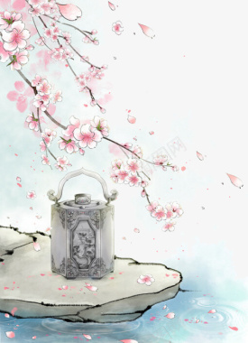 桃花古风海报背景背景