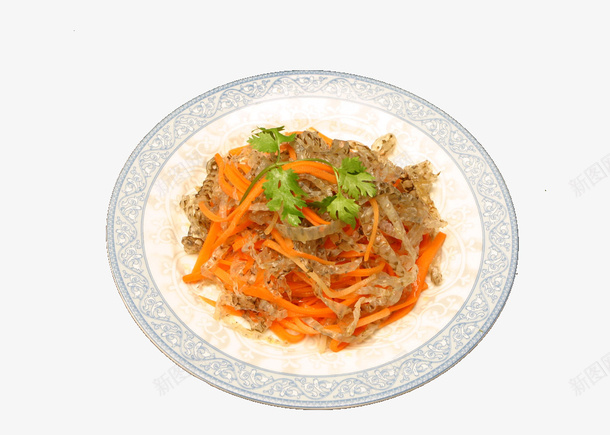 萝卜丝拌鱼皮png免抠素材_88icon https://88icon.com 下饭菜 传统美食 凉拌鱼皮 南方凉菜 开胃菜 菜式 萝卜 萝卜丝 餐饮美食 香辣鱼皮 鱼 鱼皮