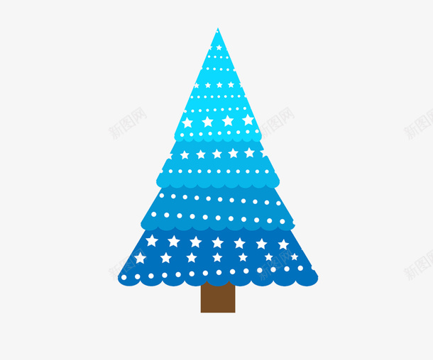 蓝色梦幻圣诞树png免抠素材_88icon https://88icon.com 儿童风格 圣诞树 圣诞节 星星树木 树木