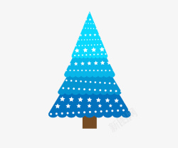 蓝色梦幻圣诞树素材