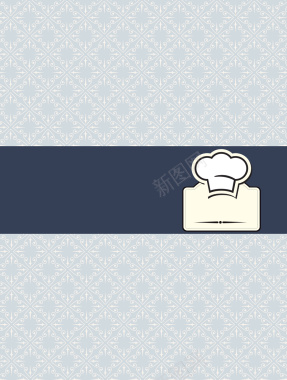 蓝色欧式花纹西餐厅美食菜谱背景矢量背景