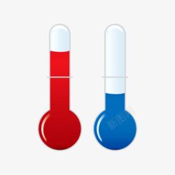 矢量蓝色温度计红色蓝色温度计卡通高清图片