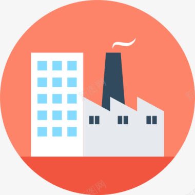 工业污染工厂图标图标